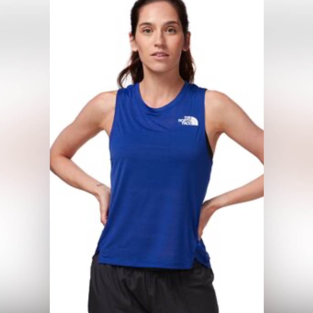 Lot of 2 -The North Face Women's Royal Blue Sleeveless Tee-Long Sleeve Tee Small